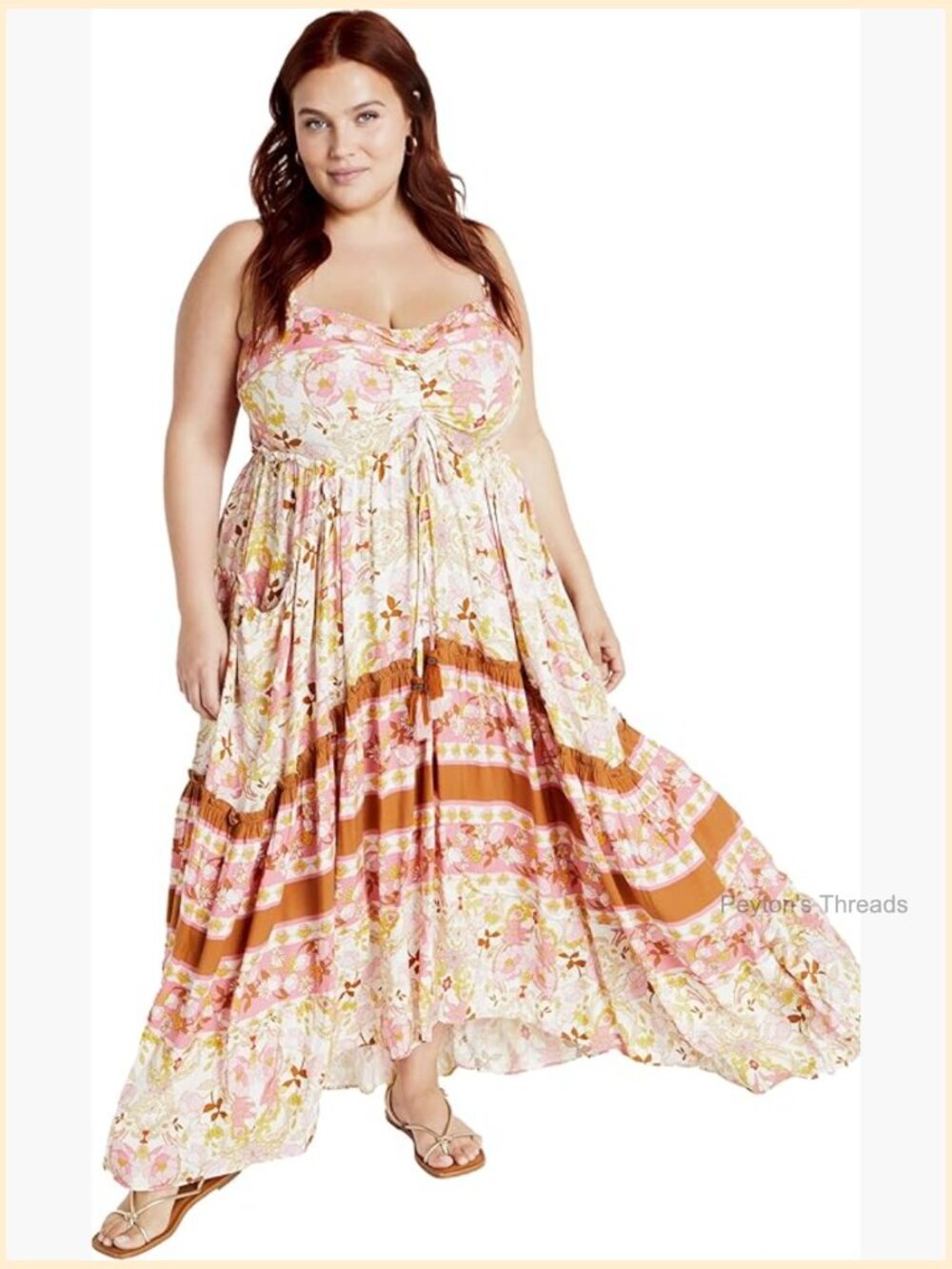 Plus Size Maxi Dress with Tassel Detail and Pockets